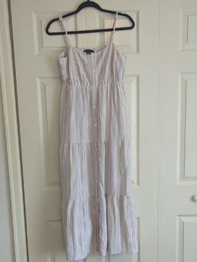 Sanctuary Boho Cream Striped Dress/Cotton Blend/Tiered